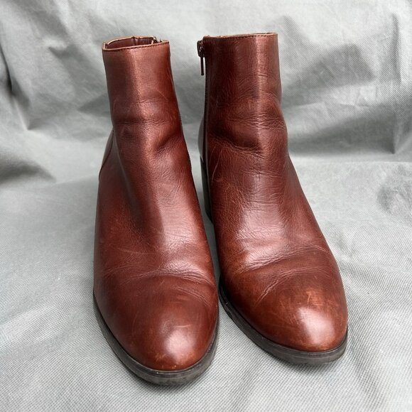 Enzo Angiolini Size 9.5 Ankle Boots Konak Shoes Leather Brown Red Jizelle - Picture 5 of 12